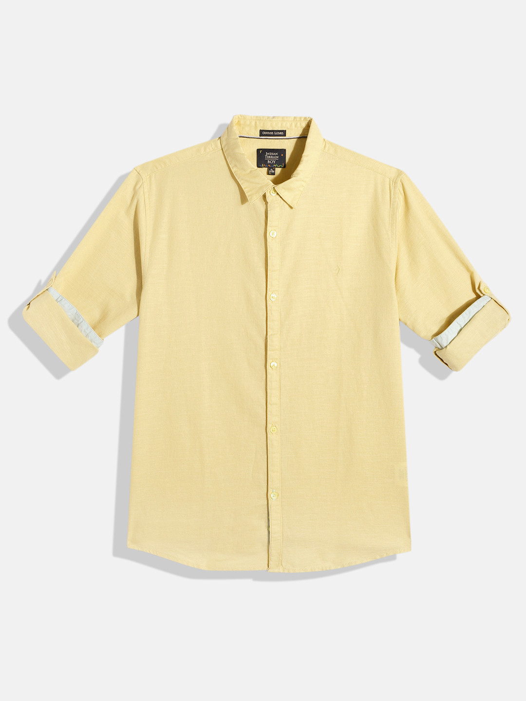 

Indian Terrain Boys Straight Casual Shirt, Yellow