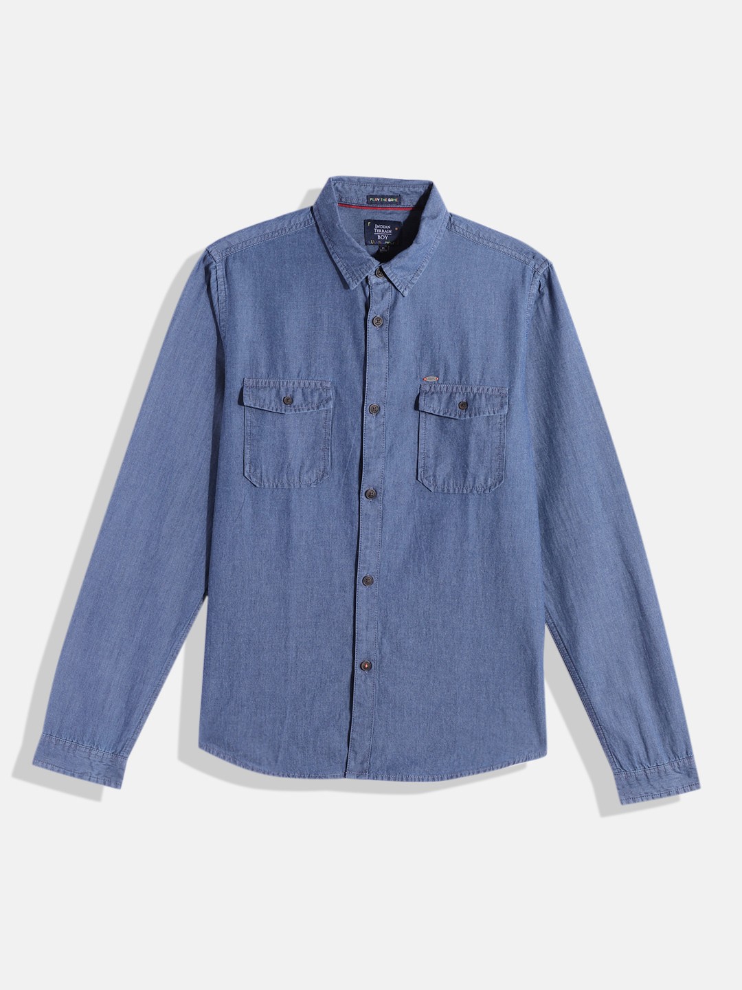 

Indian Terrain Boys Straight Printed Pure Cotton Casual Shirt, Blue