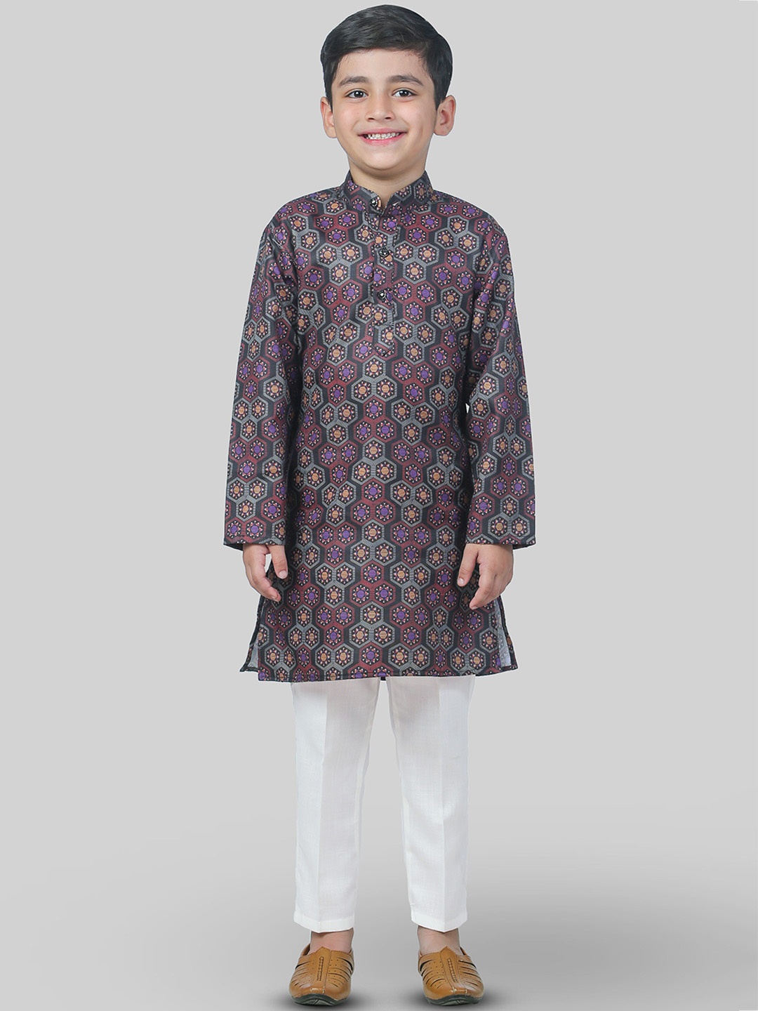 

BAESD Boys Regular Kurta with Pyjamas, Purple