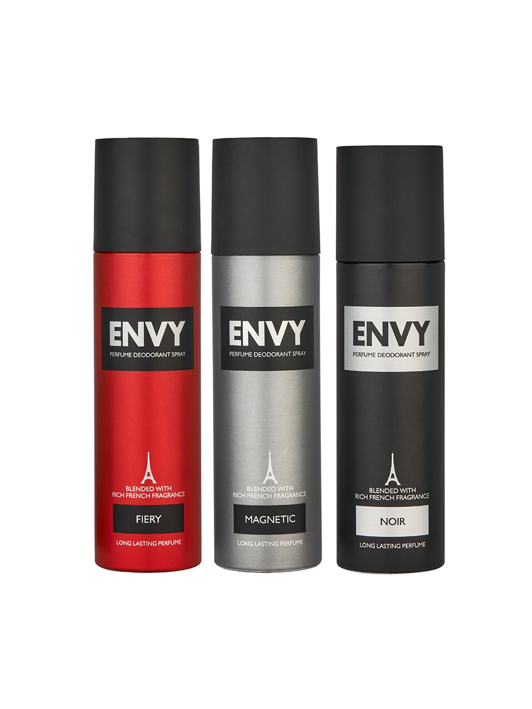 

Envy Men Set Of 3 Long-Lasting No Gas Deodorant - Fiery 115g + Noir 99g + Magnetic 115g, Red