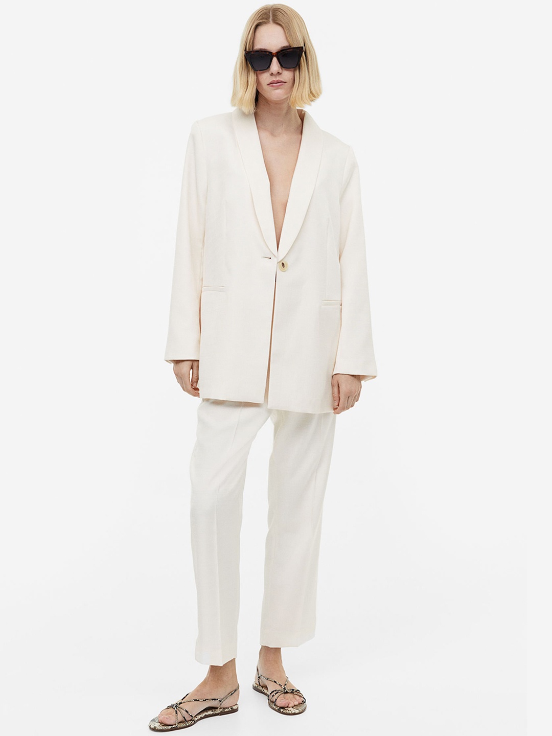 

H&M Women Tailored Trousers, Beige