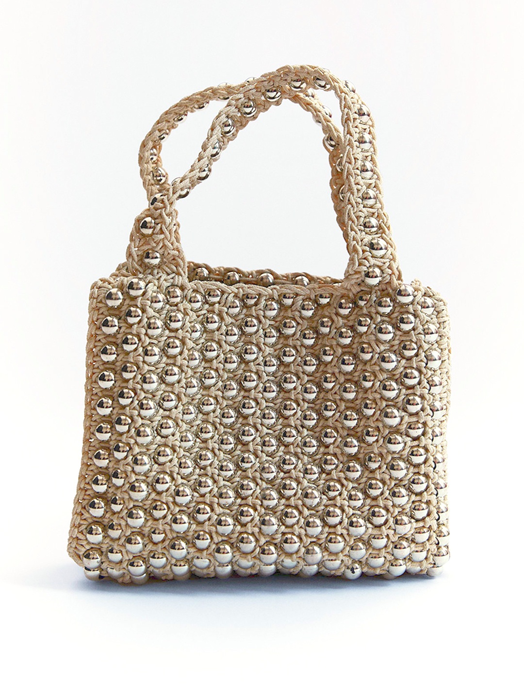 

H&M Beaded Hand Bag, Beige