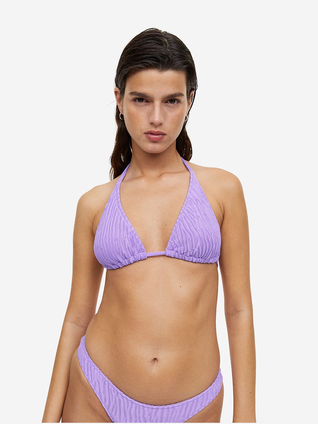 

H&M Padded Triangle Bikini Top, Purple