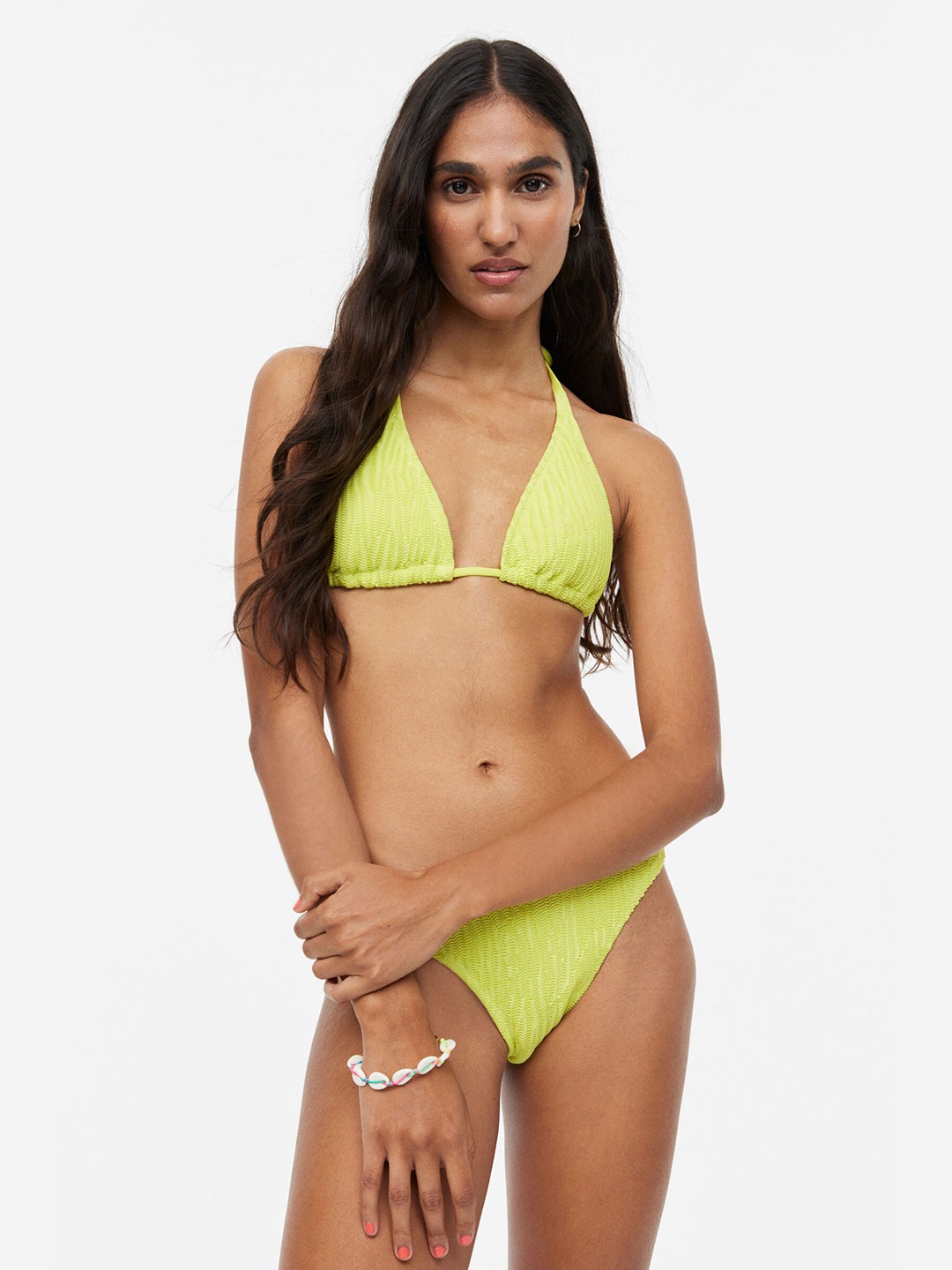 

H&M Padded Triangle Bikini Top, Yellow