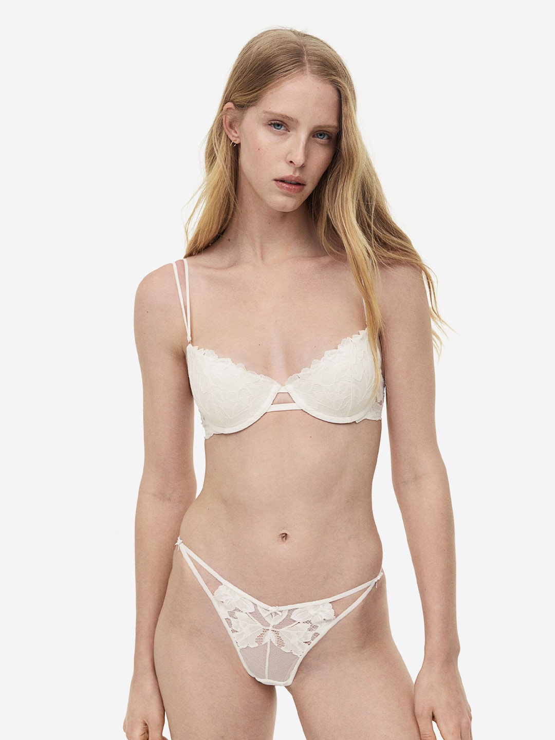 

H&M Lace Push-Up Bra, White