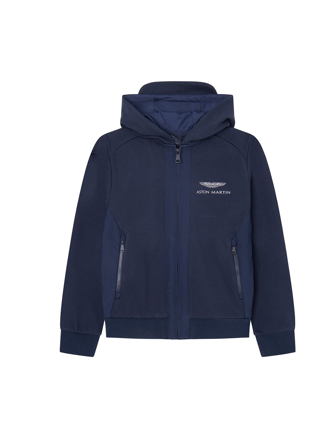 

HACKETT LONDON Boys Longline Pure Cotton Sporty Jacket With A Hood, Navy blue