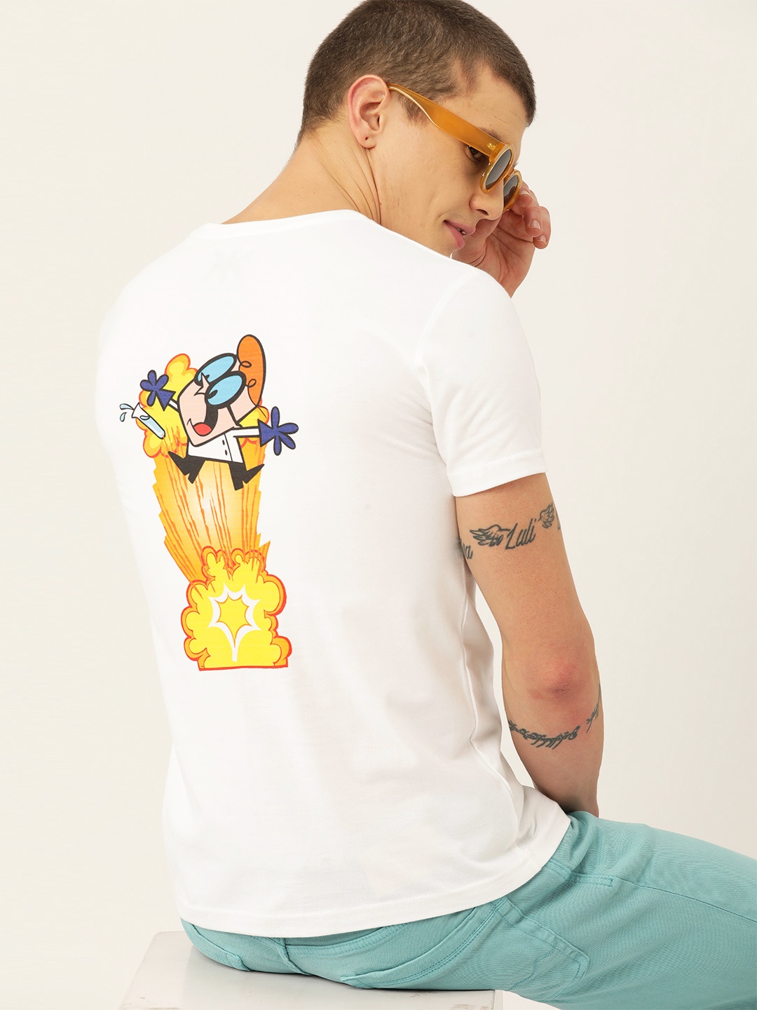 

Kook N Keech Men Graphic Dexter Printed Loose T-shirt, White