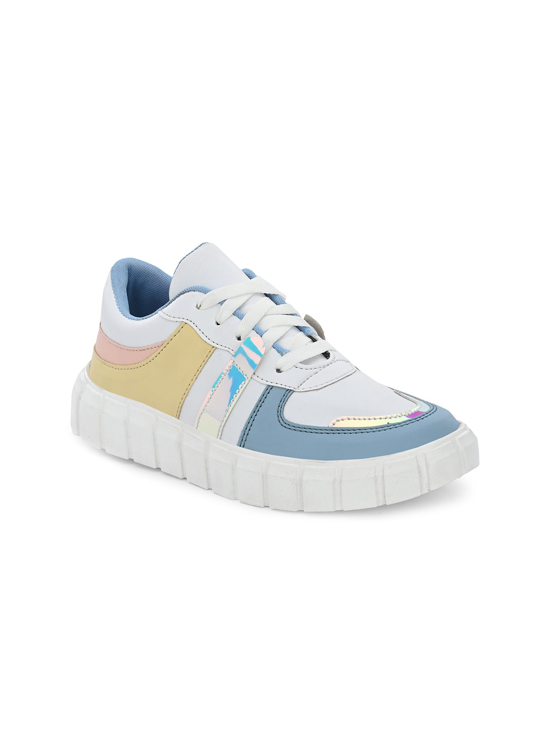 

AfroJack Women Colourblocked Padded Insole Basics Sneakers, White