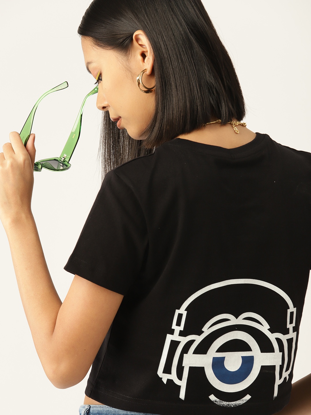 

Kook N Keech Women Minions Printed Pure Cotton Boxy T-shirt, Black