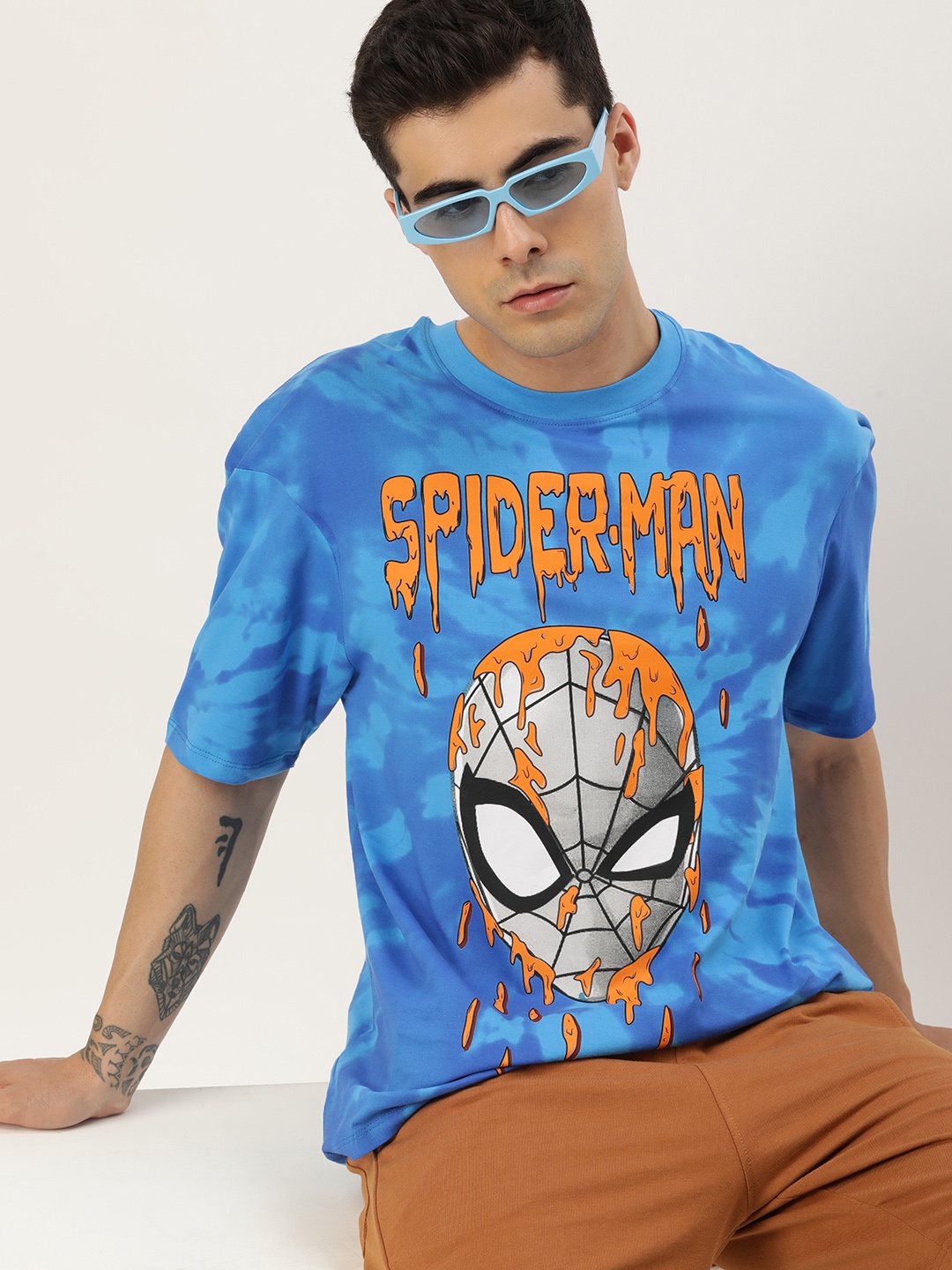

Kook N Keech Men Spider Man Printed Pure Cotton T-shirt, Blue