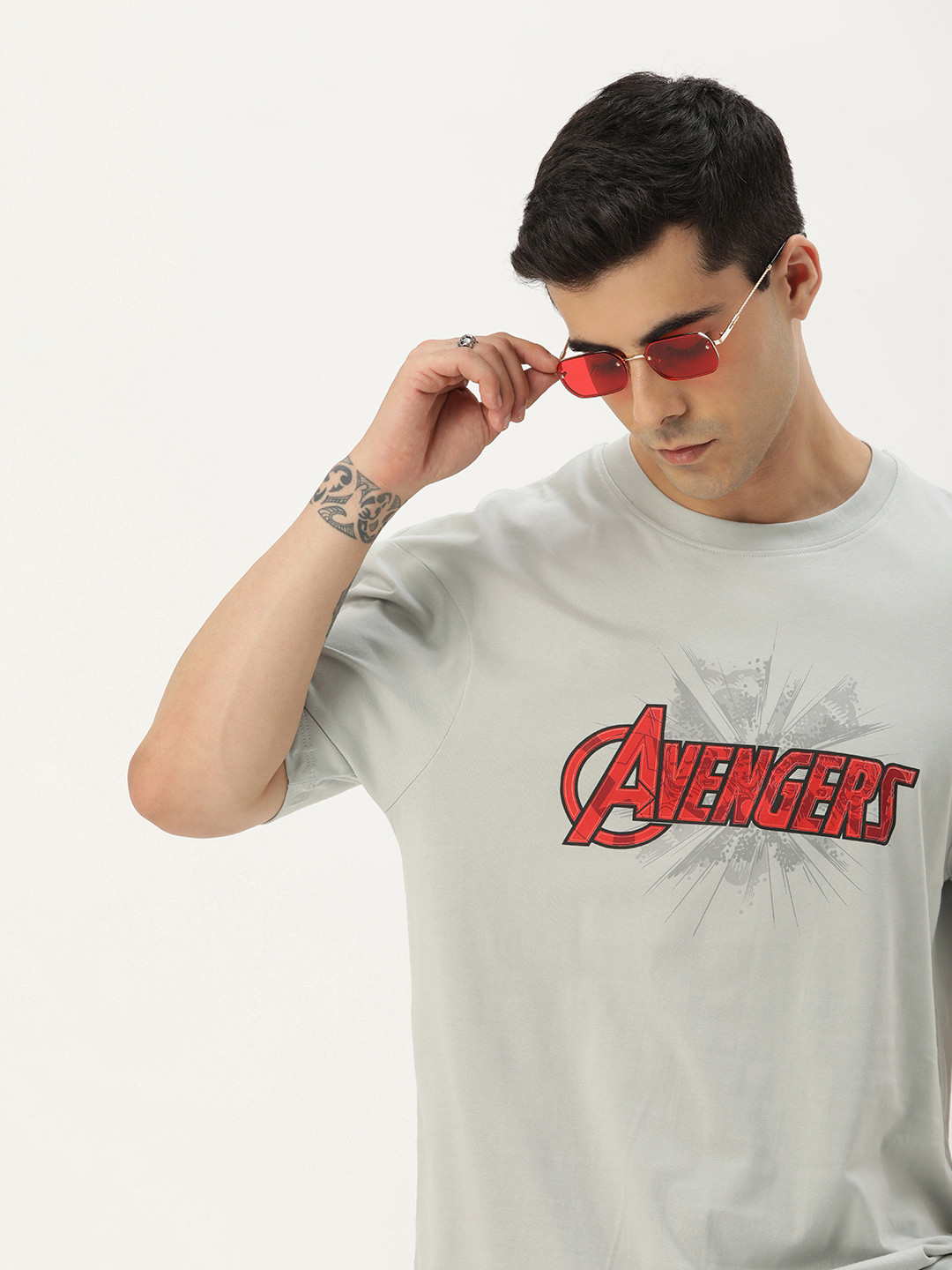 

Kook N Keech Men Grey & Red Avengers Printed T-shirt
