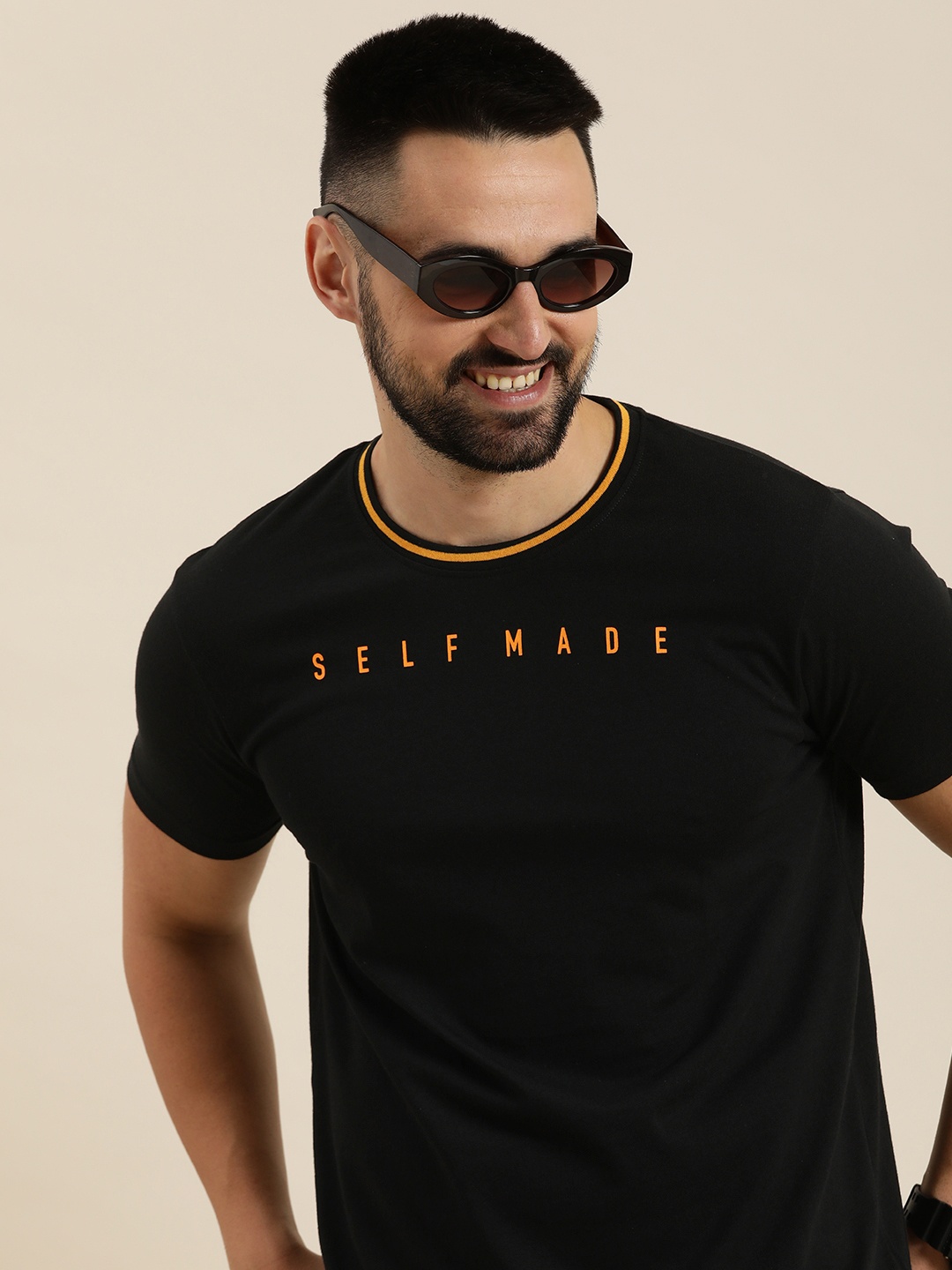 

HERE&NOW Typography Printed T-shirt, Black
