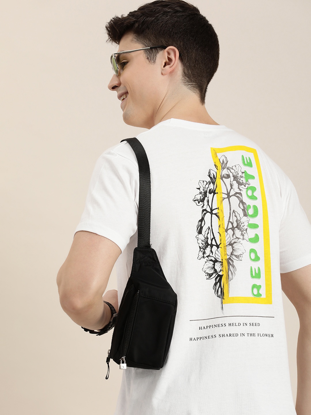 

HERE&NOW Printed Pure Cotton T-shirt, White