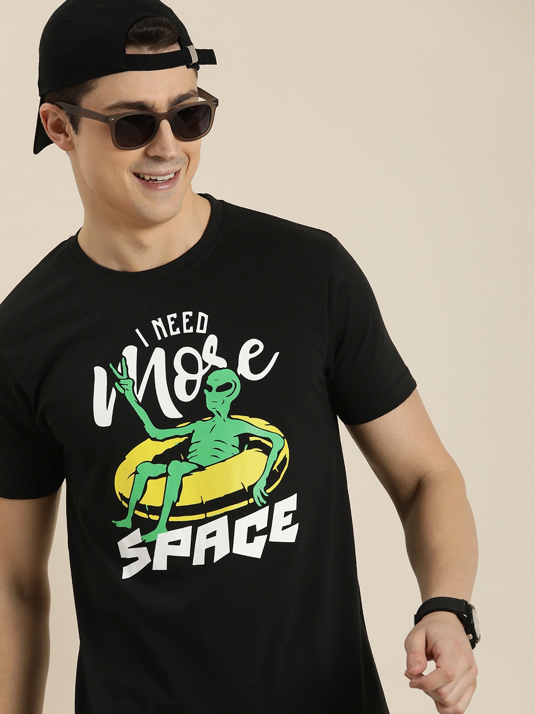 

HERE&NOW Men Printed T-shirt, Black