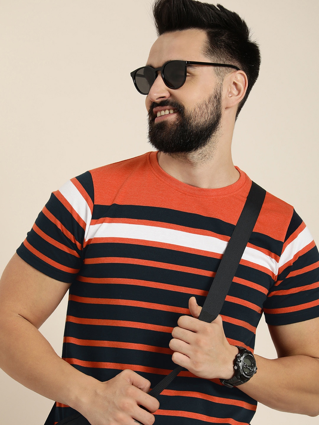 

HERE&NOW Striped T-shirt, Orange