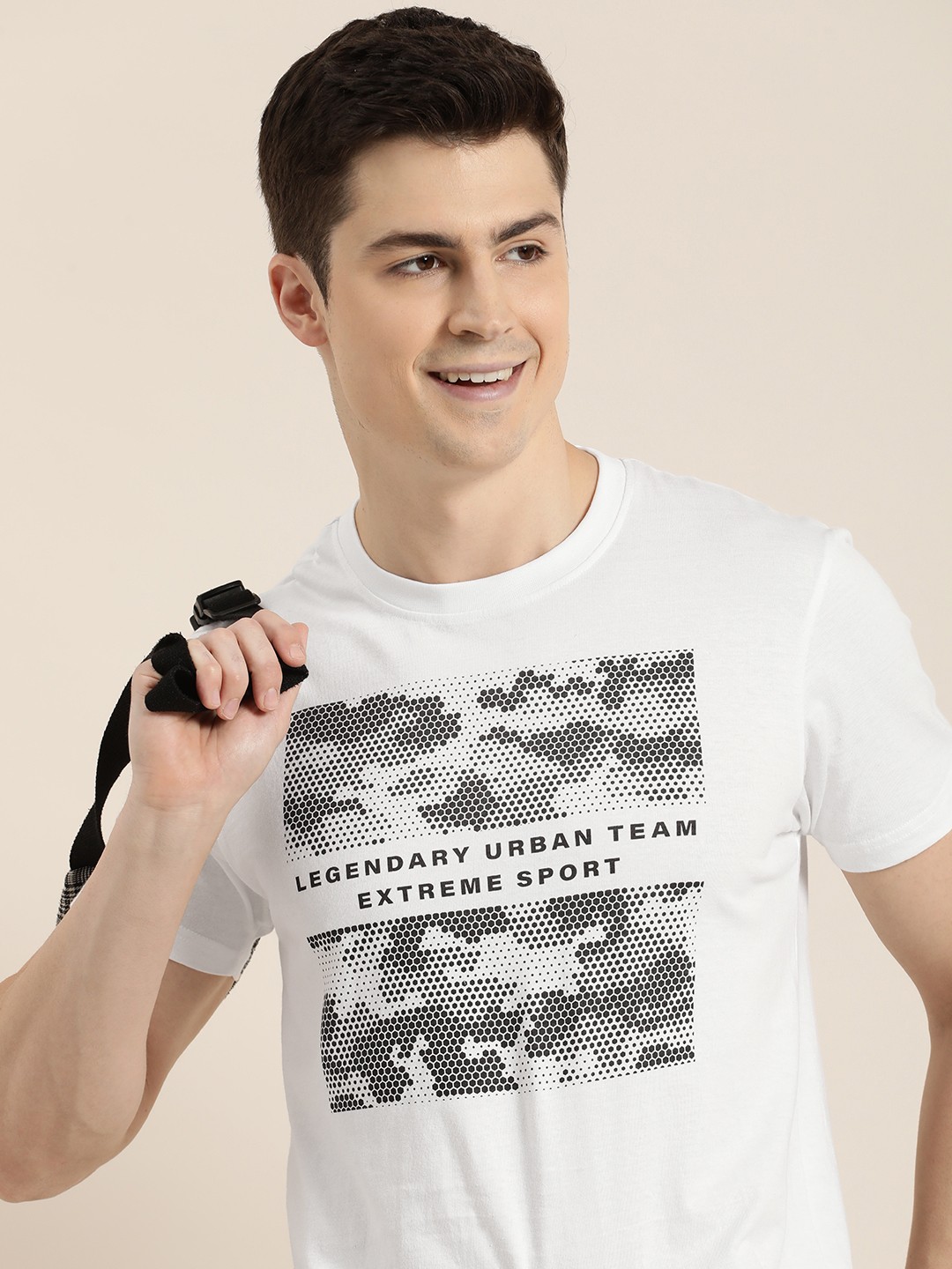 

HERE&NOW Printed Pure Cotton T-shirt, White