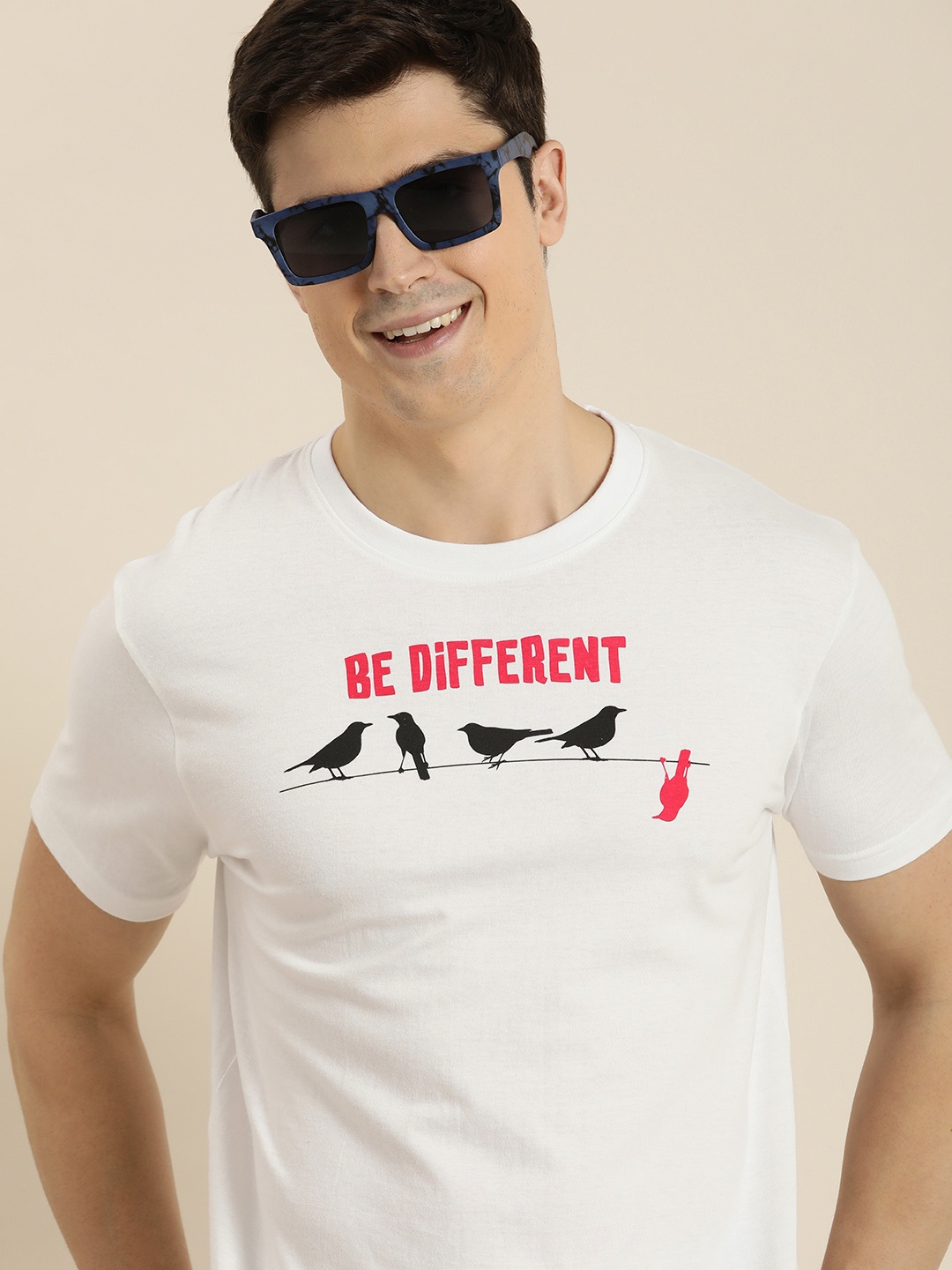 

HERE&NOW Printed Pure Cotton T-shirt, White