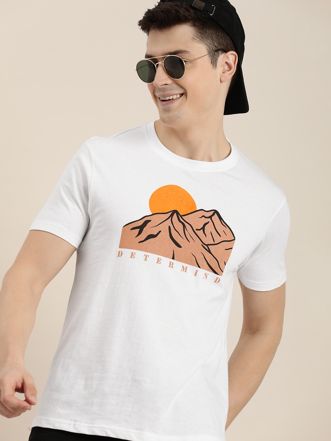 

HERE&NOW Printed Pure Cotton T-shirt, White