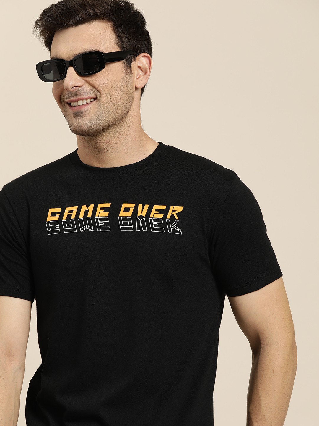 

HERE&NOW Typography Printed T-shirt, Black