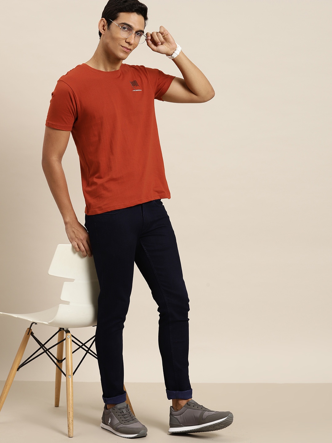 

HERE&NOW Pure Cotton T-shirt, Rust