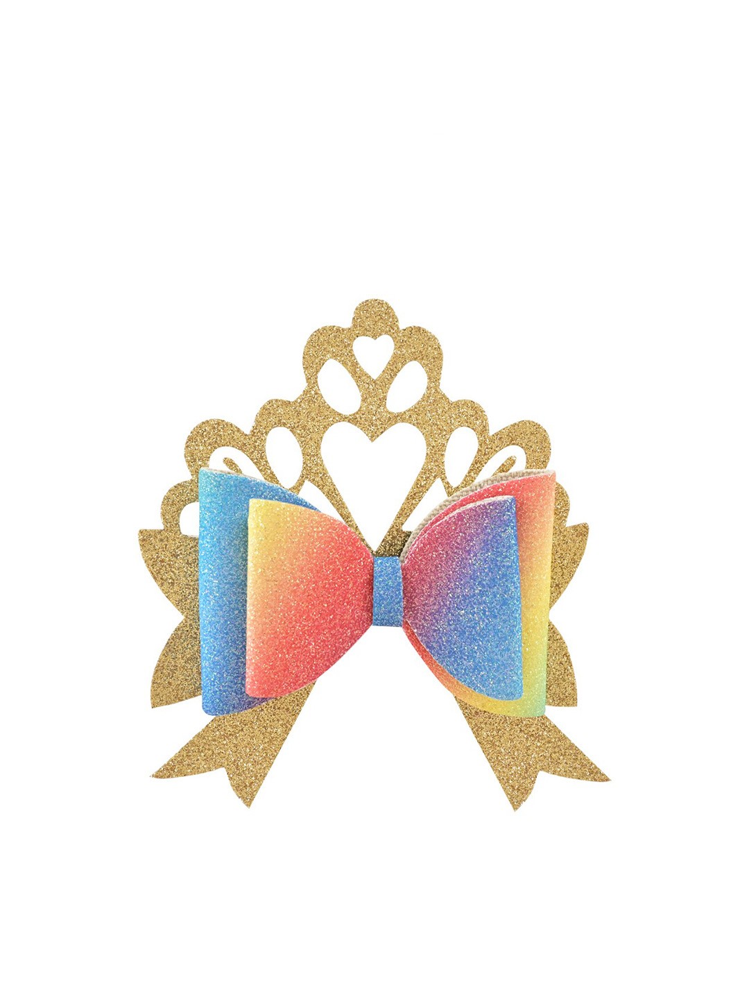 

Aye Candy Girls Rainbow Princess Bow Alligator Hair Clip, Gold
