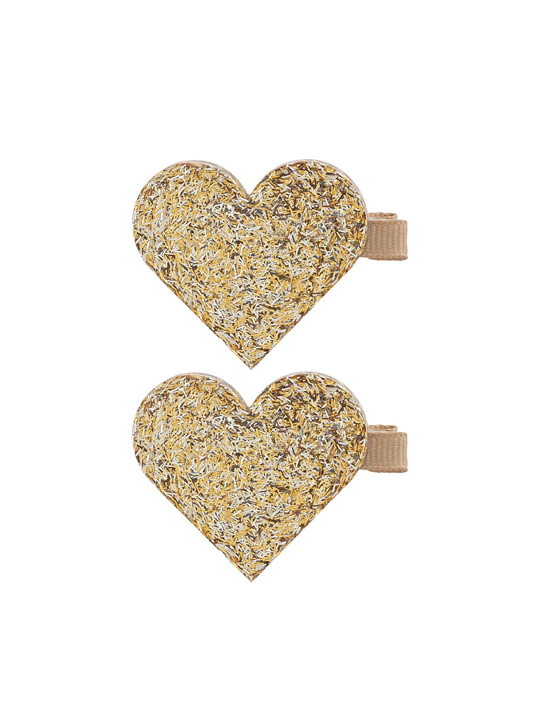 

Aye Candy Girls Set of 2 Glitter Heart Alligator Hair Clip, Gold