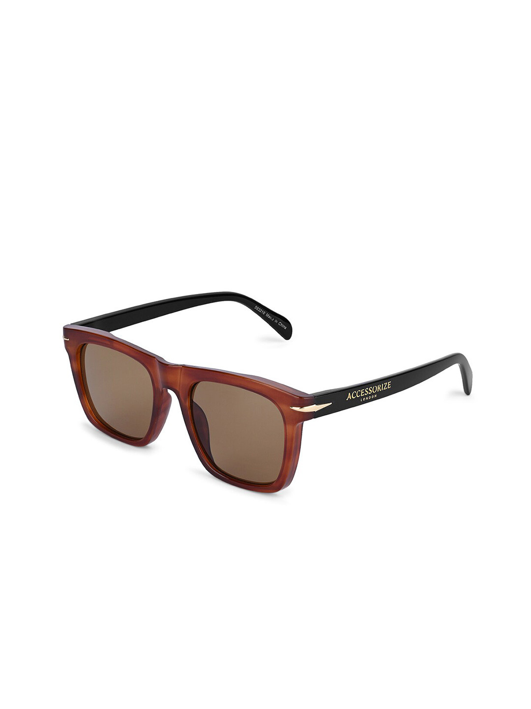 

Accessorize London Women Contrast Arm Flattop Sunglasses, Brown