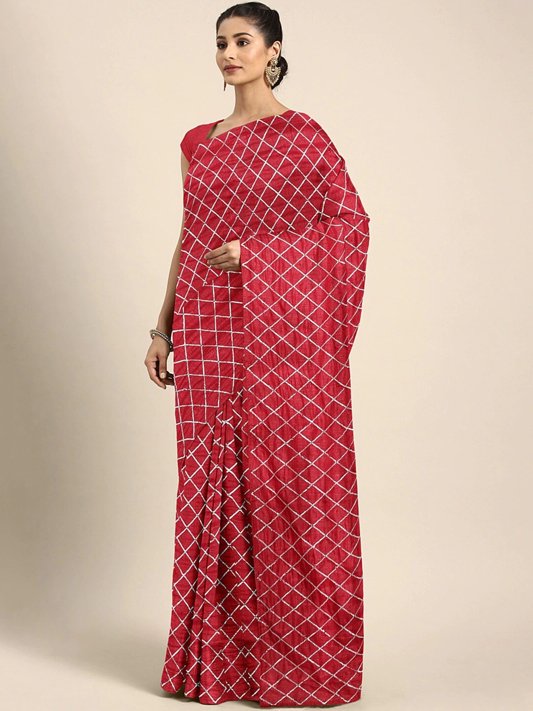 

KALINI Embellished sequinned Saree, Maroon