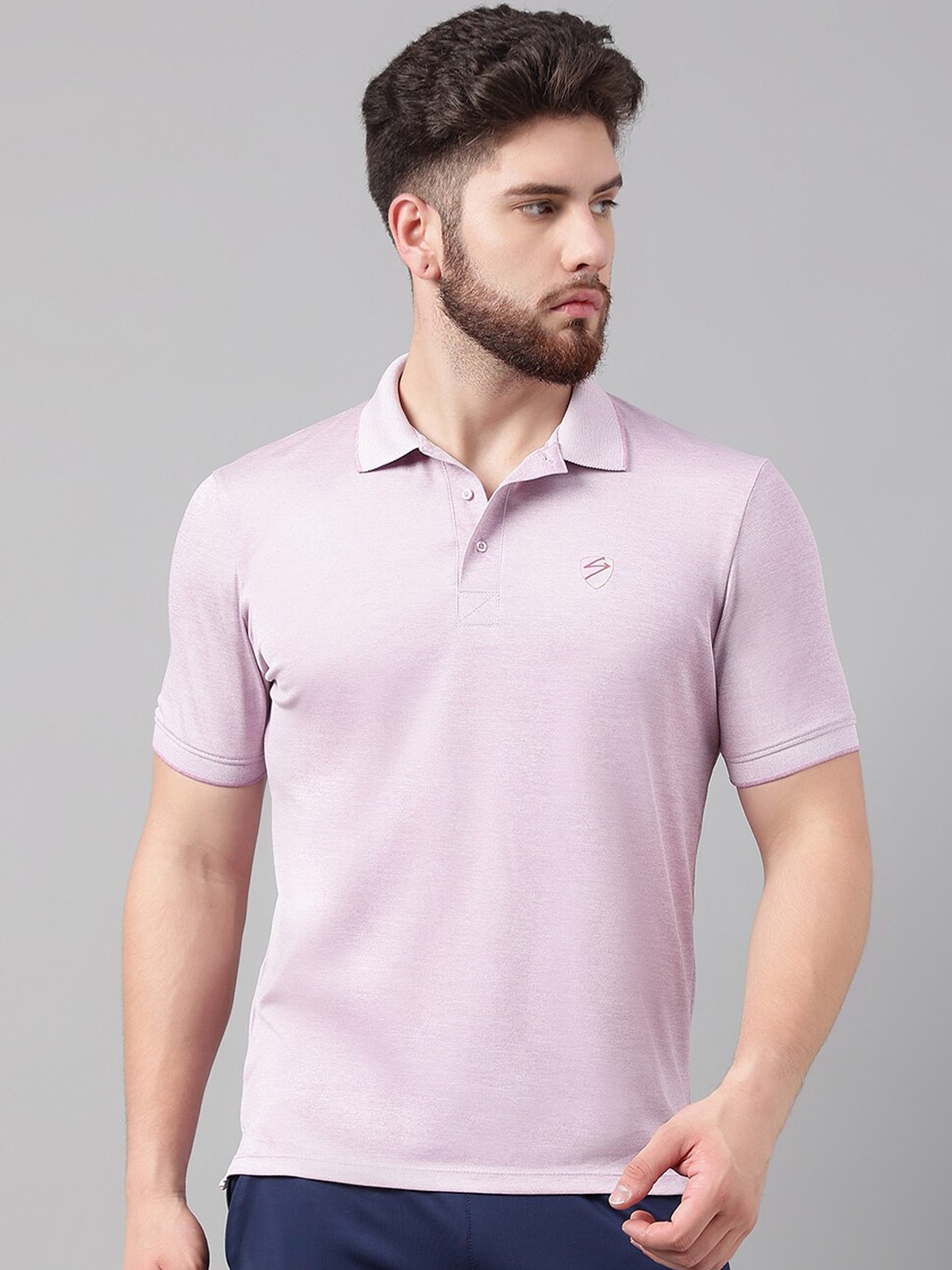 

UNPAR Polo Collar Moisture Wicking Sports T-shirt, Pink