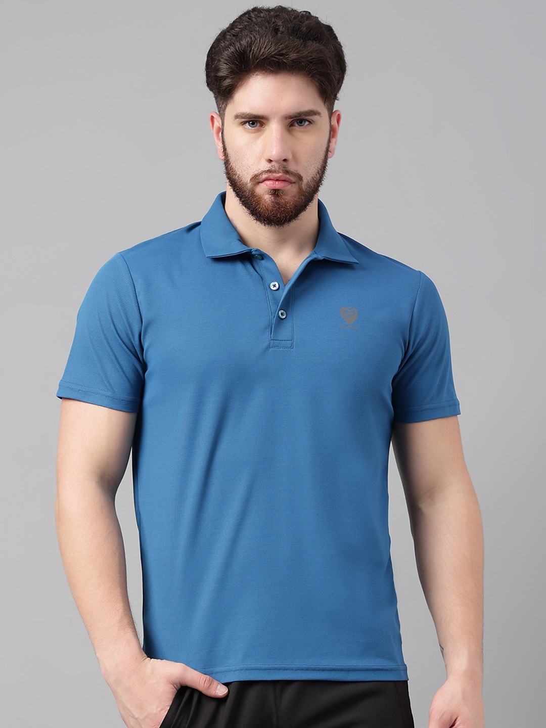 

UNPAR Polo Collar Training Or Gym Sports T-shirt, Blue