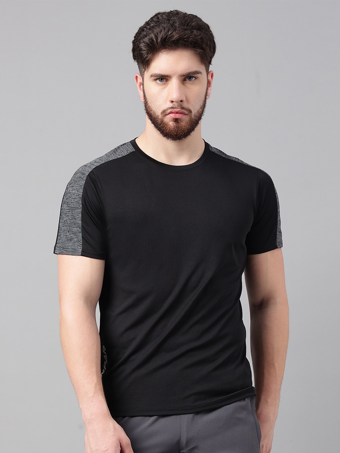 

UNPAR Round Neck Short Sleeves Sports T-shirt, Black