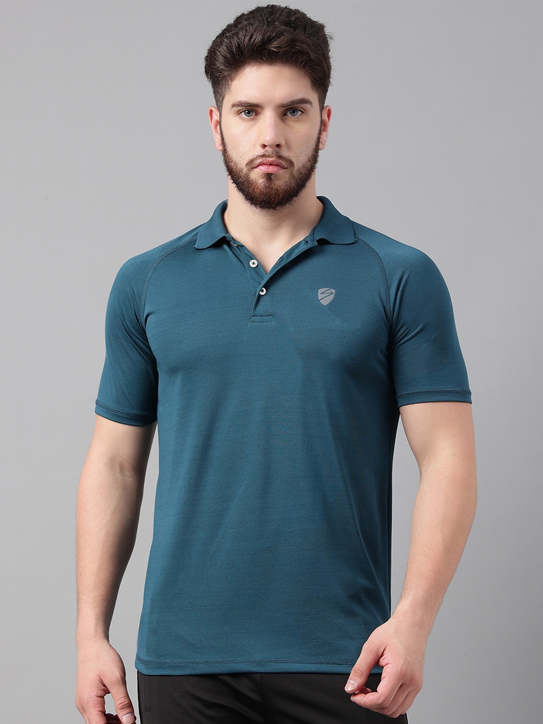 

UNPAR Moisture Wicking Polo Collar Training or Gym T-shirt, Teal