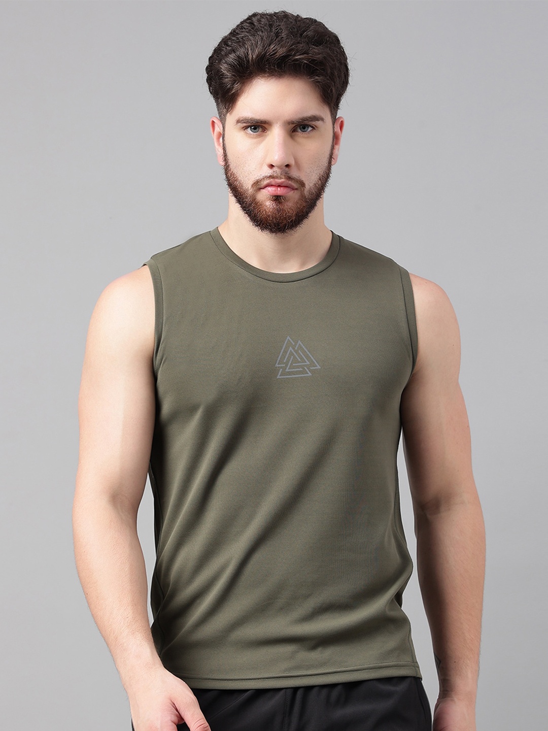 

UNPAR Round Neck Sleeveless Sports T-shirt, Green