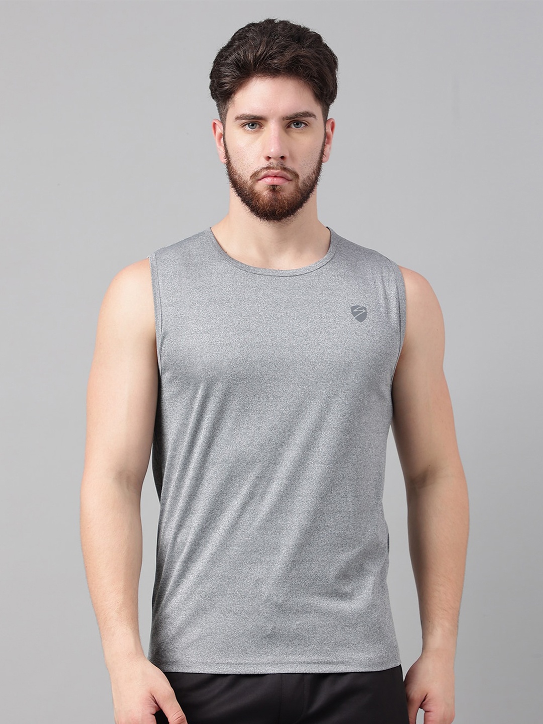 

UNPAR Sleeveless Training Or Gym Sports T-shirt, Grey