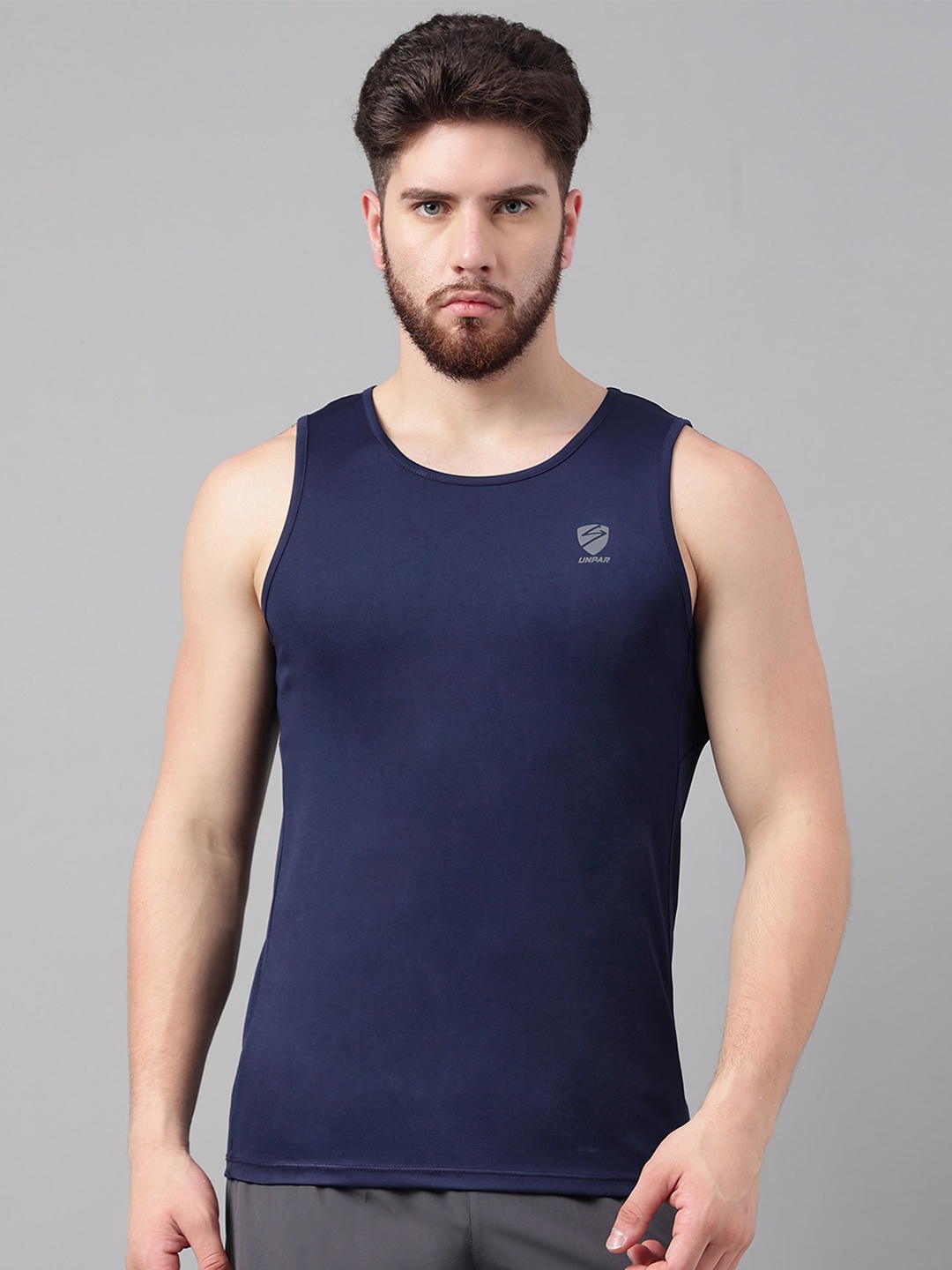 

UNPAR Round Neck Sleeveless Sports T-shirt, Blue