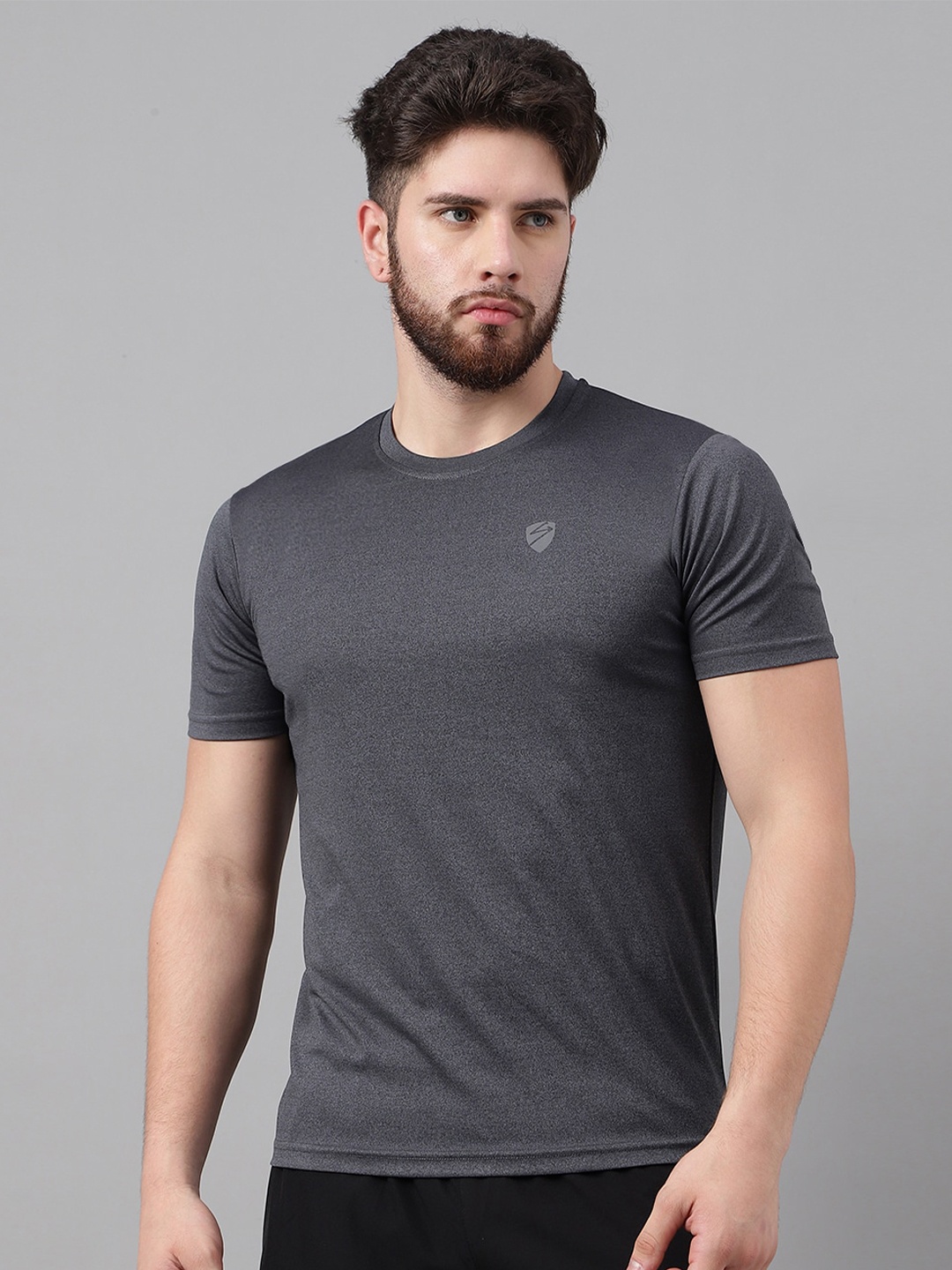 

UNPAR Round Neck Short Sleeves Sports T-shirt, Grey