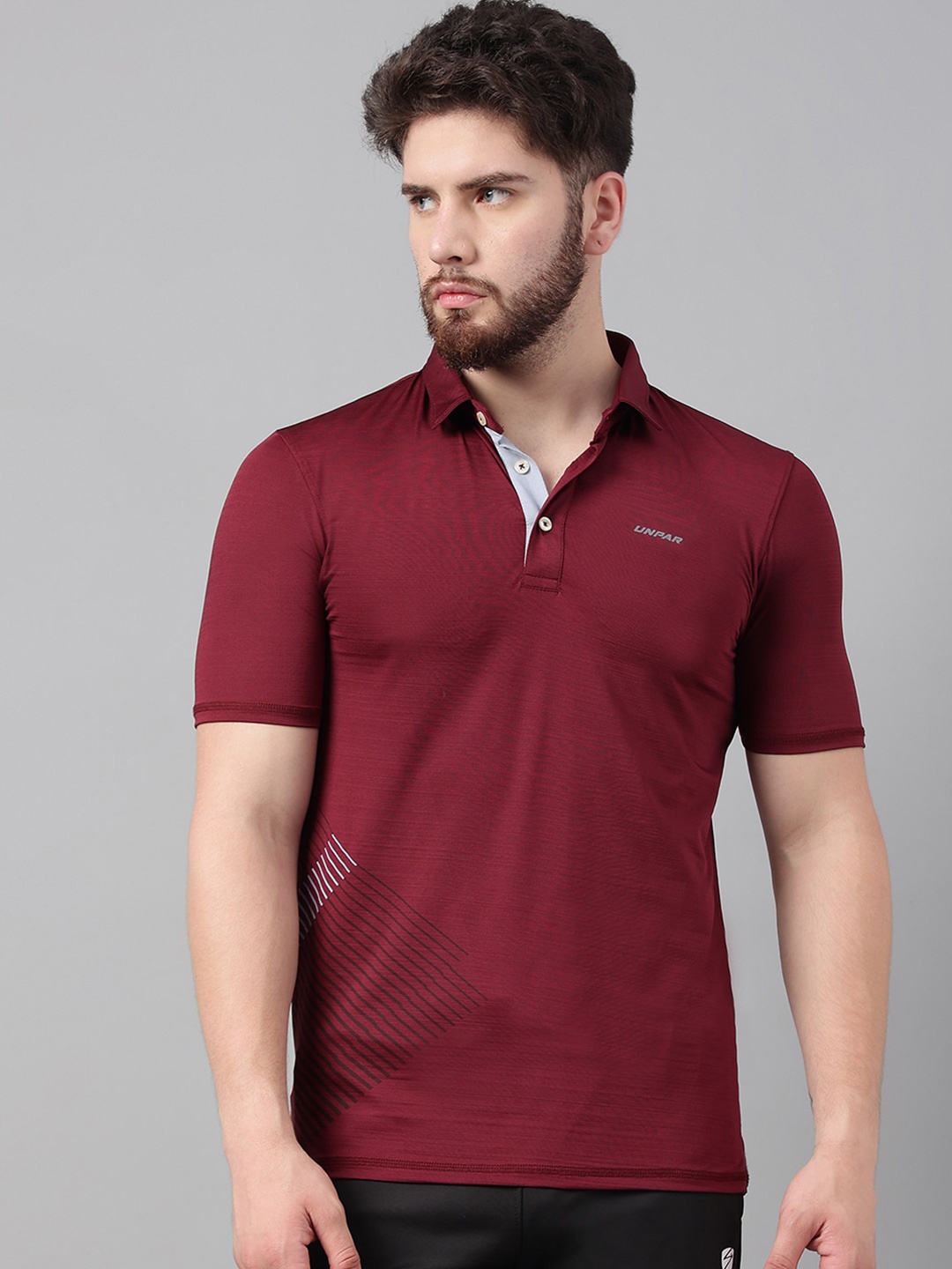 

UNPAR Polo Collar Short Sleeves Sports T-shirt, Maroon