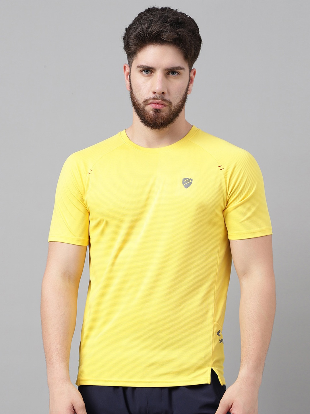 

UNPAR Raglan Sleeves Moisture Wiciking Sports T-shirt, Yellow