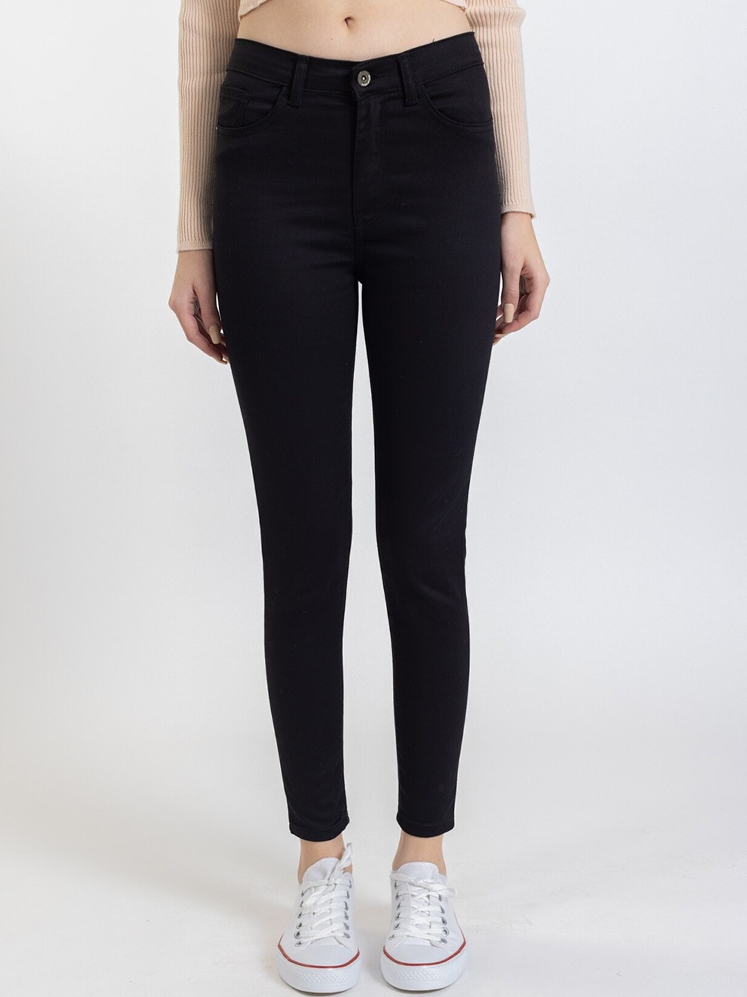 

PRET A TUER Women Mid-Rise Slim Fit Jeans, Black