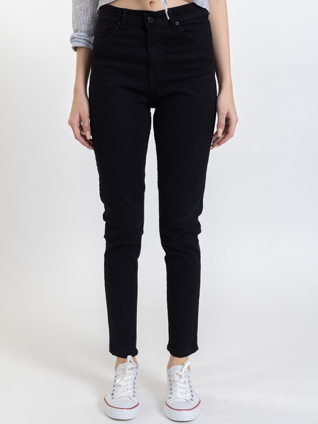 

PRET A TUER Women Mid-Rise Slim Fit Jeans, Black