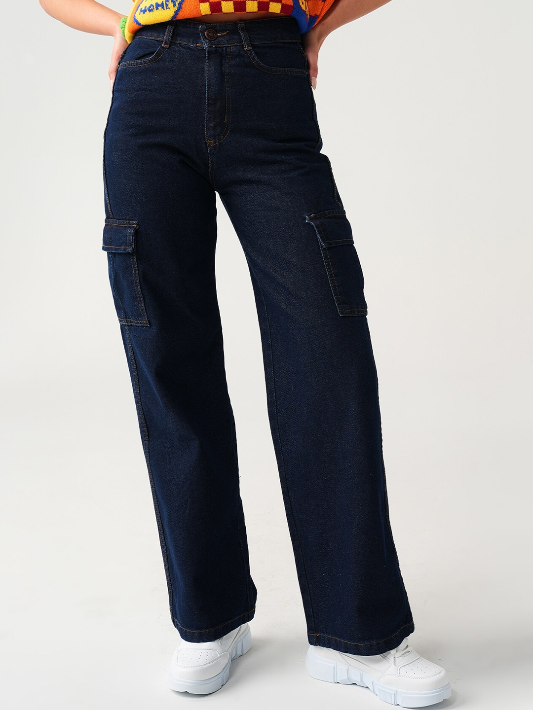 

PRET A TUER Women Regular Fit High-Rise Jeans, Navy blue