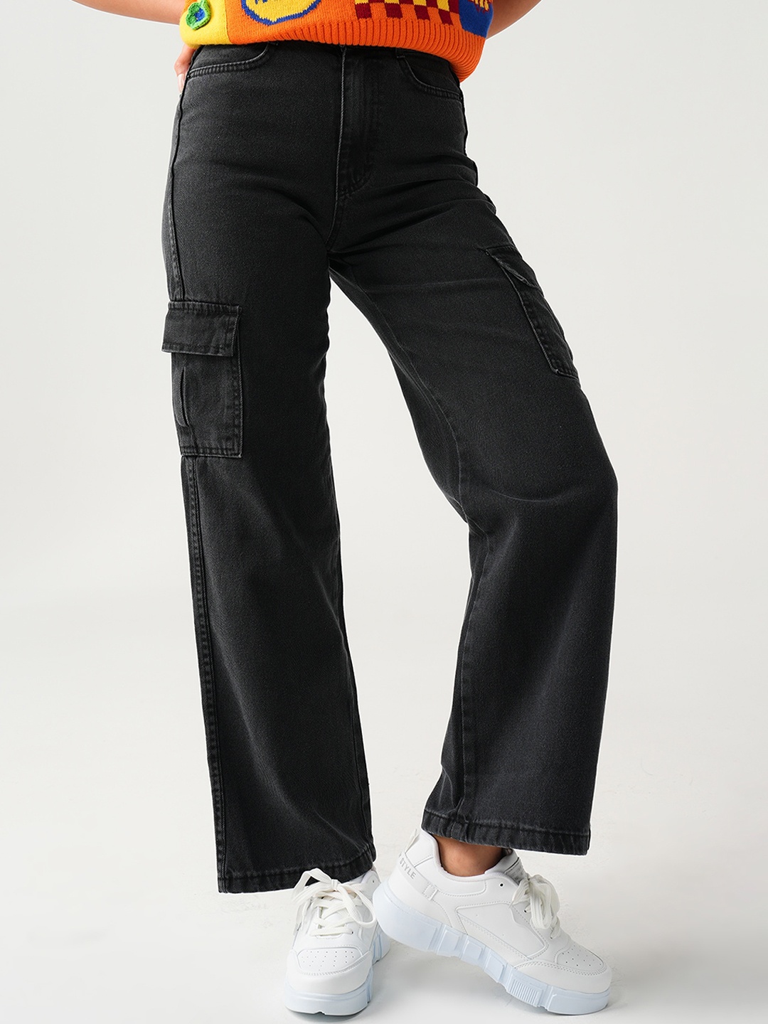 

PRET A TUER Women High-Rise Clean Look Jeans, Black