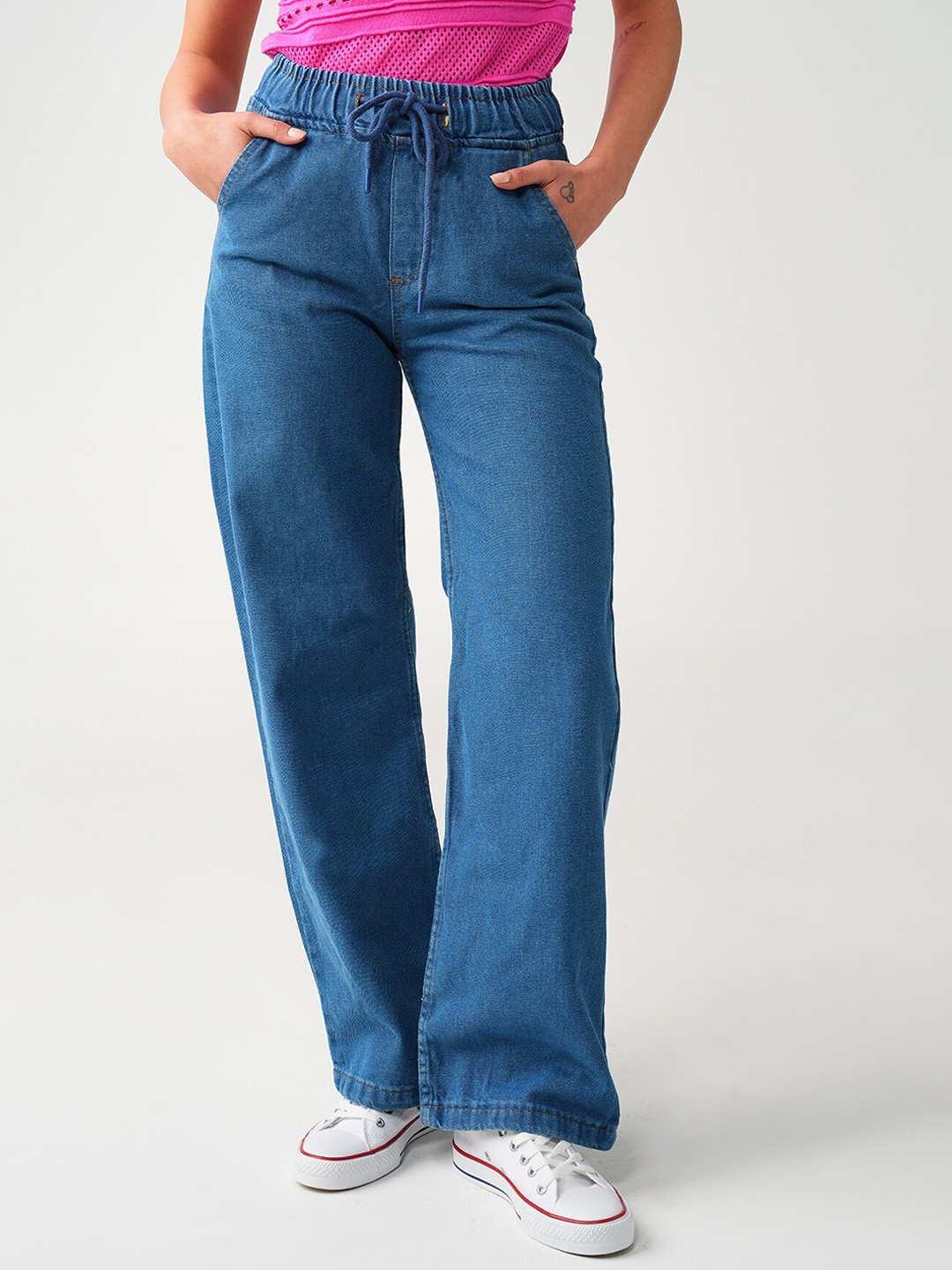 

PRET A TUER Straight Fit High-Rise Jeans, Blue