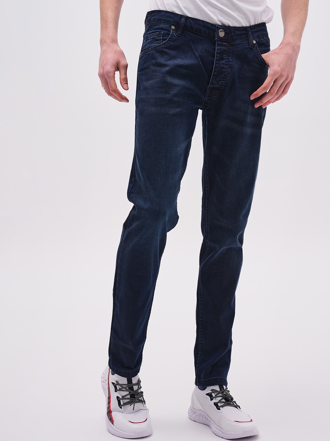 

PRET A TUER Men Slim Fit Mid-Rise Stretchable Jeans, Blue