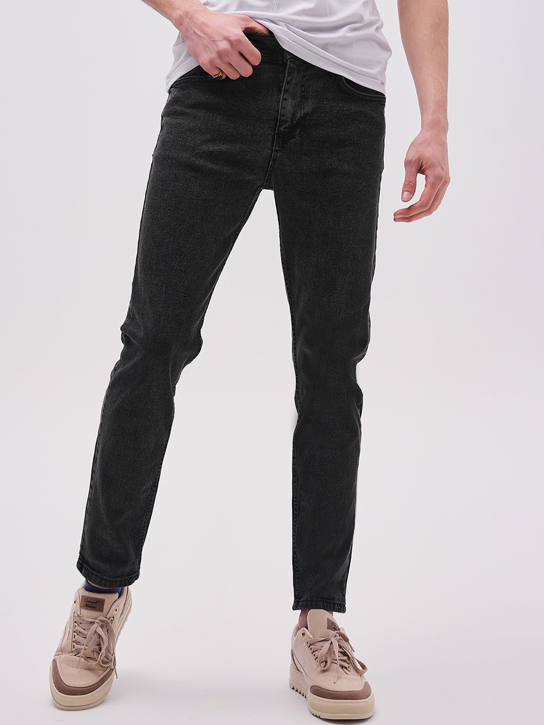 

PRET A TUER Men Slim Fit High-Rise Jeans, Black