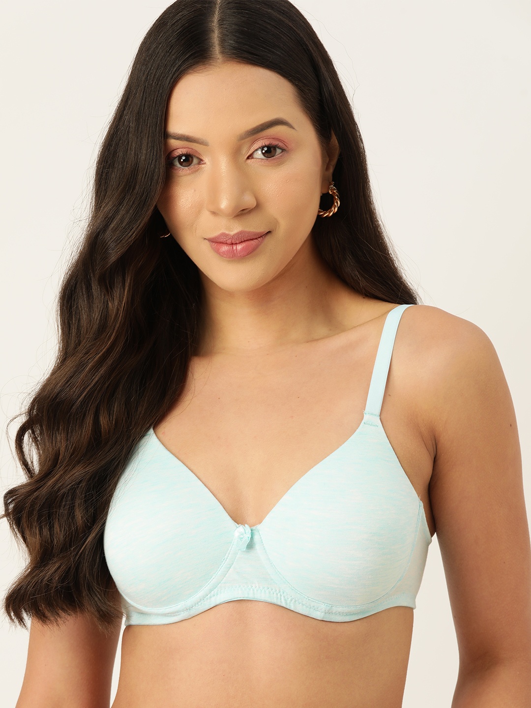 

DressBerry Anti-Odour Side Shaper Bra - Medium Coverage Underwired Lightly Padded, Turquoise blue