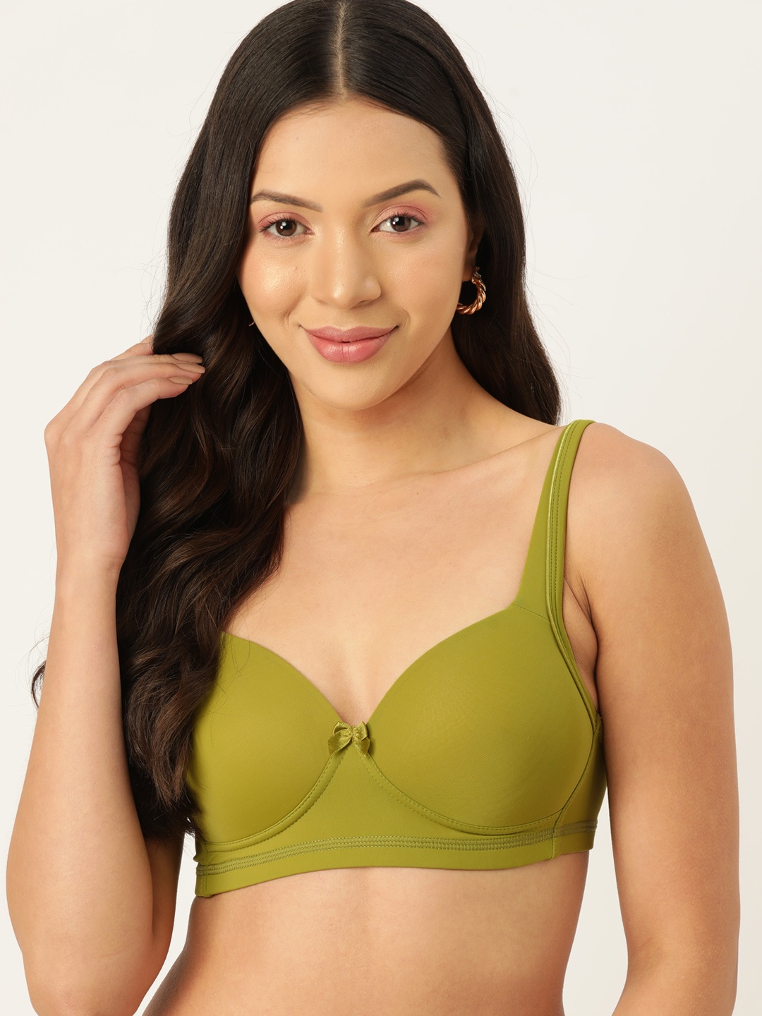 

DressBerry Anti-Odour Side Shaper Bra - Medium Coverage Lightly Padded, Olive