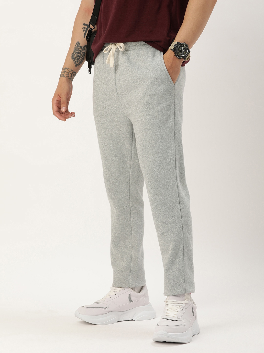 

Kook N Keech Men Slim Fit Track Pants, Grey melange