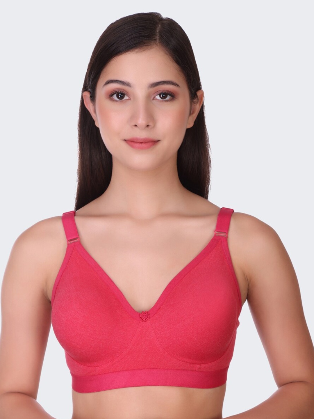 

POOJA RAGENEE Non-Wired Full Coverage All Day Comfort Cotton Bra, Red