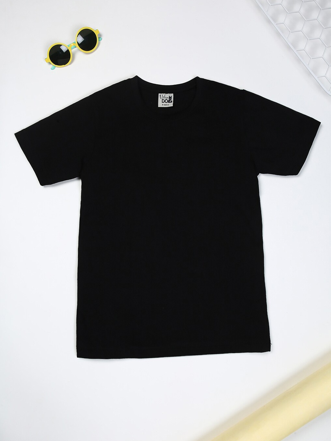 

Urban Dog Boys High Neck Pure Cotton T-Shirt, Black